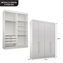 Ver imagem 2 de Quarto de Casal Modulado 11 Portas Orion Ambiente Branco - Leifer Móveis