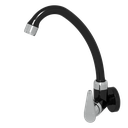 Ver imagem 1 de Torneira Cozinha de Parede Bica Alta Móvel Linha Lisboa Abs Cor Preto e Cromado Durín