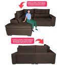 Ver imagem 4 de Sofá de Canto 2.60x2.36m Retrátil e Reclinável com Molas Cama inBox Platinum Esquerdo Suede Caf
