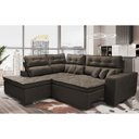 Ver imagem 1 de Sofá de Canto 2.60x2.36m Retrátil e Reclinável com Molas Cama inBox Platinum Esquerdo Suede Caf