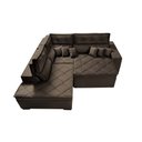 Ver imagem 6 de Sofá de Canto 2.60x2.36m Retrátil e Reclinável com Molas Cama inBox Platinum Esquerdo Suede Caf