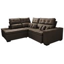 Ver mais imagens de Sofá de Canto 2.60x2.36m Retrátil e Reclinável com Molas Cama inBox Platinum Esquerdo Suede Caf