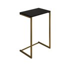 Ver imagem 2 de Mesa Lateral de Apoio Industrial Sofá Charmme Ferro Dourado e Tampo Preto