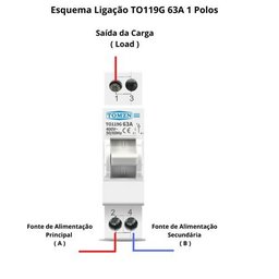 Chave de Transferência Manual 63a 1 Polos Tomzn - 8