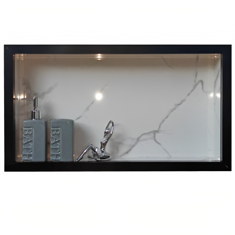 Nicho em Porcelanato Branco Carrara para Banheiro 60x32cm - 4