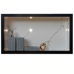 Nicho em Porcelanato Branco Carrara para Banheiro 60x32cm - 6