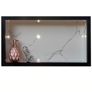 Nicho em Porcelanato Branco Carrara para Banheiro 60x32cm