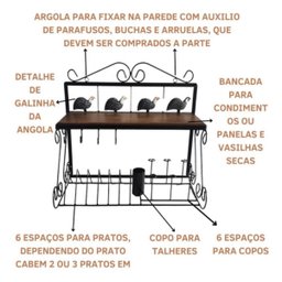 Paneleiro 55cm + Argola Porta Guardanapos / Escorredor de Pratos:angola - 3