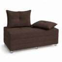 Ver imagem 1 de Puff Cama Dobravel 130cm Casal com Rodízios e Almofadas Cor: Suede Marrom Café