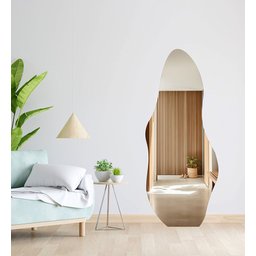 Espelho Orgânico Luxo Grande 170 X 70 Corpo Inteiro Moderno Lapidado com Suporte - 2