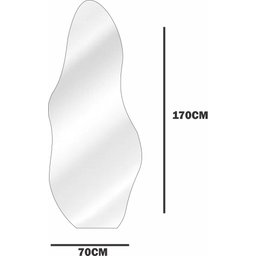 Espelho Orgânico Luxo Grande 170 X 70 Corpo Inteiro Moderno Lapidado com Suporte - 5