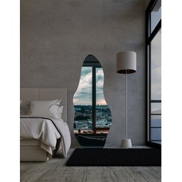 Espelho Orgânico Luxo Grande 170 X 70 Corpo Inteiro Moderno Lapidado com Suporte - 1
