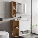 Ver imagem 2 de Gabinete de Banheiro com Cuba e Espelheira Lizzi B02 Branco/naturalle - Mpozenato
