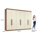 Ver imagem 3 de Guarda Roupa Casal 6 Portas 4 Gavetas Imaginare New - Jequitiba / Areia