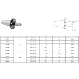 Haste para Mandril Modelo Sk40 - B24 - 32 - Din 69871 - 4