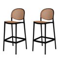 Ver imagem 1 de Kit 2 Banquetas Positano Fratini 108 Cm (altura) Polipropileno Preto Tramas Bege Simulando Rattan