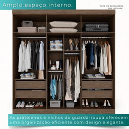 Guarda-roupa Casal 6 Portas 4 Gavetas Roma - Mais Móveis New Canion - 4