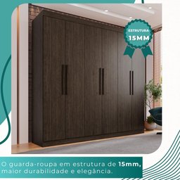 Guarda-roupa Casal 6 Portas 4 Gavetas Roma - Mais Móveis New Canion - 6