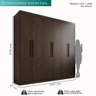 Guarda-roupa Casal 6 Portas 4 Gavetas Roma - Mais Móveis New Canion - 3