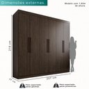 Ver imagem 3 de Guarda-roupa Casal 6 Portas 4 Gavetas Roma - Mais Móveis New Canion