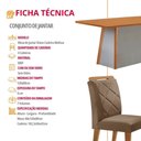 Ver imagem 6 de Mesa de Jantar Diane e 4 Cadeiras Melissa Moderna Mobilia Veludo Capuccino/naturalle Laminado