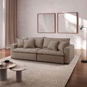 Ver imagem 1 de Sofá Modular Zen 3 Lugares Retrátil e Reclinável 230cm Marrom Linho Meu Sofá Online