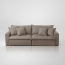 Ver imagem 2 de Sofá Modular Zen 3 Lugares Retrátil e Reclinável 230cm Marrom Linho Meu Sofá Online