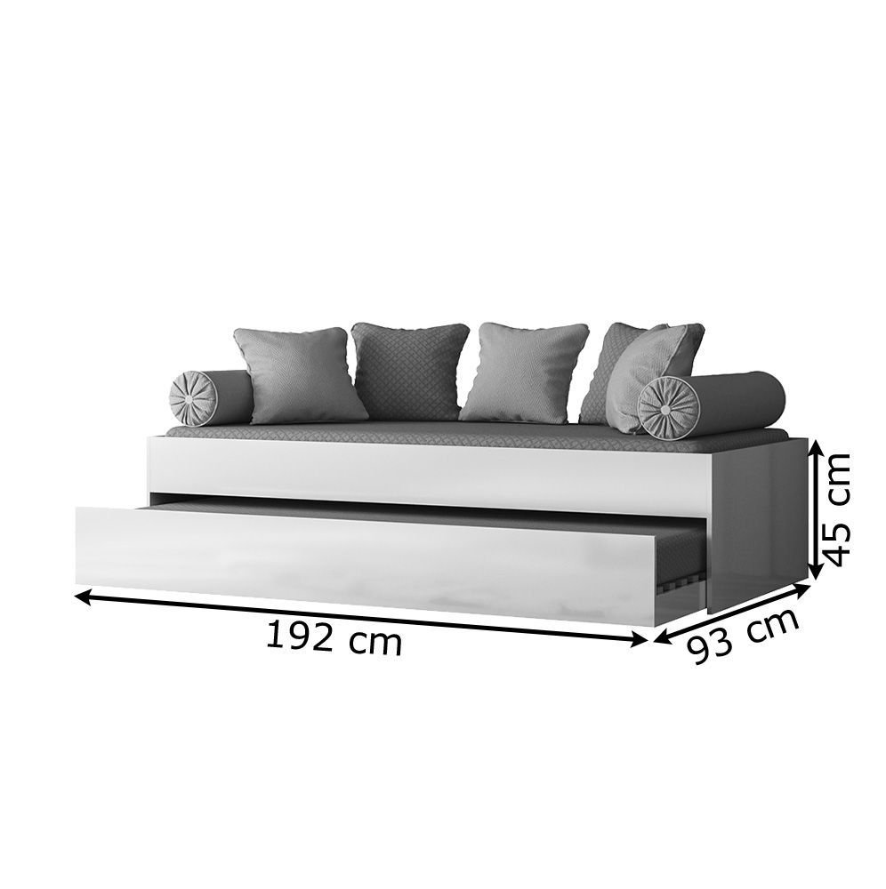 Bicama Solteiro 192 Cm Onix Branco Nature Flex Plla - 3