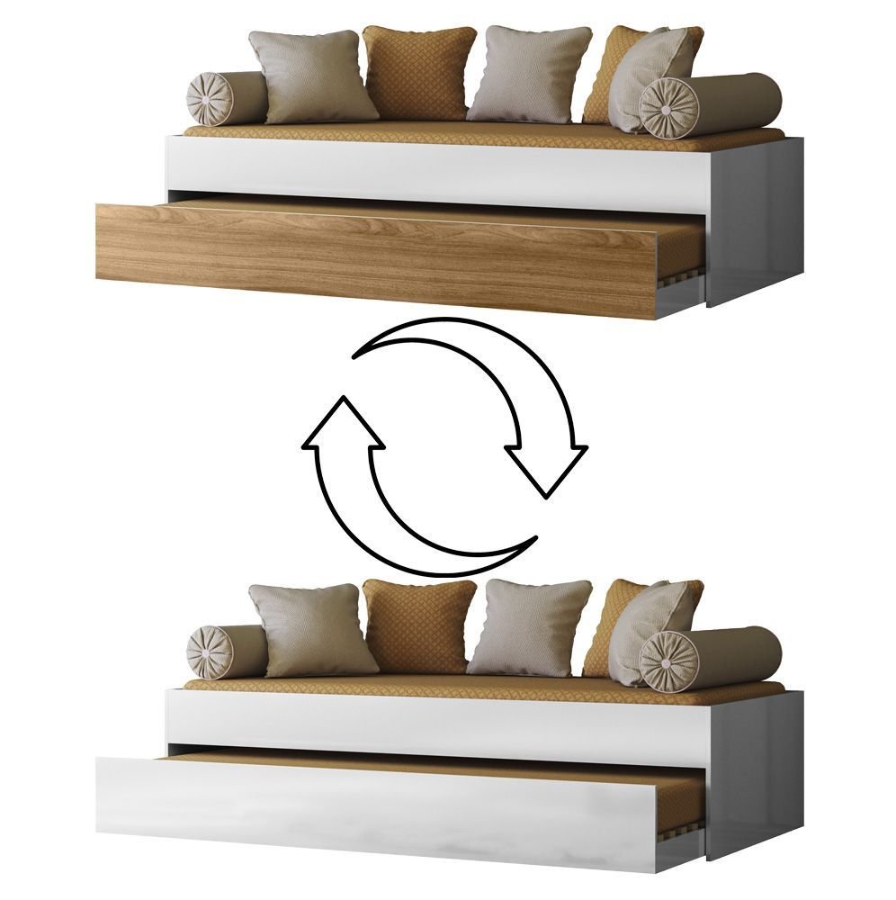 Bicama Solteiro 192 Cm Onix Branco Nature Flex Plla - 4