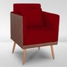 Cadeira Poltrona para Sala Quarto Confortável e Reforçada:vermelho - 5