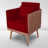 Cadeira Poltrona para Sala Quarto Confortável e Reforçada:vermelho - 3