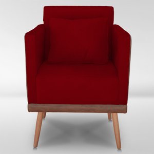 Cadeira Poltrona para Sala Quarto Confortável e Reforçada:vermelho