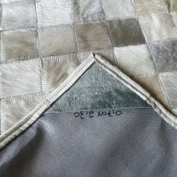 Tapete de couro passadeira bege claro 0,70x2,30 com bordas - 3