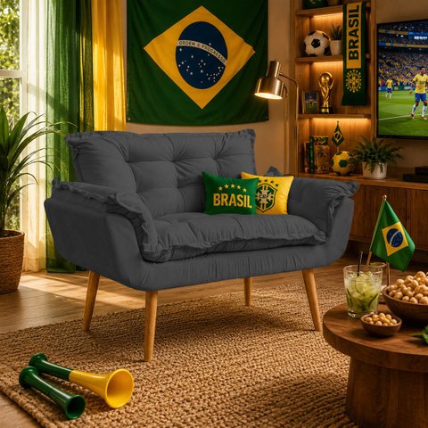 Namoradeira Decorativa Confortável para Sala Recepção Consultório  Manicure Alice Suede