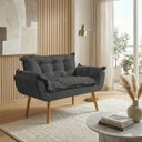 Ver imagem 1 de Namoradeira Decorativa Confortável para Sala Recepção Consultório Manicure Alice Suede