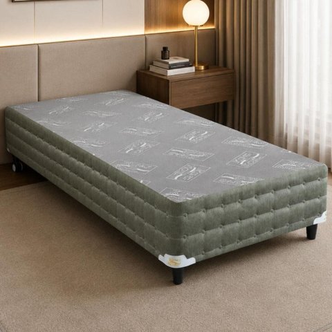 Base Box de Solteiro (88x188x41) King Koil CR463A Cinza
