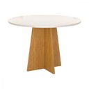 Ver imagem 2 de Conjunto Mesa de Jantar Redonda Slin Mel 4 Cadeiras Brisa Linho Bege