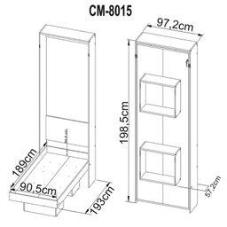 Cama Retratil De Parede Solteiro CM8015 Branco Tecno Mobili - 4