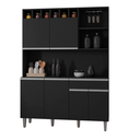 Ver imagem 1 de Cozinha Compacta 6 Portas 1 Gaveta 130cm Alice Ajl Móveis:preto