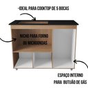 Ver imagem 4 de Balcão para Cooktop Ana 5 Bocas 3 Portas Moblis Cor:savana Off White