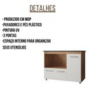 Ver imagem 6 de Balcão para Cooktop Ana 5 Bocas 3 Portas Moblis Cor:savana Off White