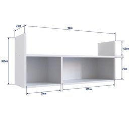 Nicho de Parede Cubo e Livreiro 90cm Linha Favo de Mel Fm022 Completa Móveis - Branco - 3