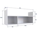 Ver imagem 3 de Nicho de Parede Cubo e Livreiro 90cm Linha Favo de Mel Fm022 Completa Móveis - Branco