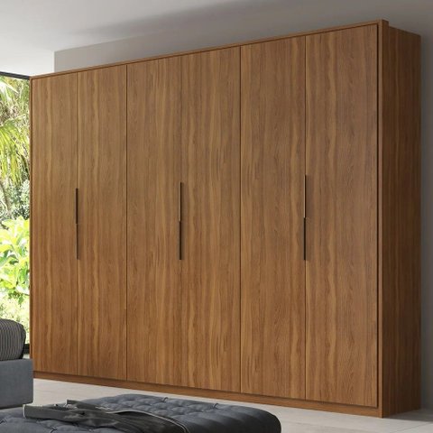 Guarda Roupa Casal 6 Portas e 6 Gavetas Atrice -élpis Móveis - Amendoa Touch