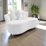Namoradeira Sofá Feijão Suria Orgânica Couro Branco - 1
