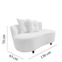 Ver imagem 7 de Namoradeira Sofá Feijão Suria Orgânica Couro Branco