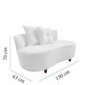 Namoradeira Sofá Feijão Suria Orgânica Couro Branco - 7