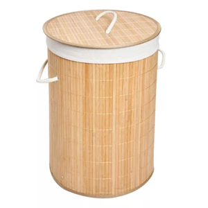 Cesto de Roupa Suja Redondo Forrado C/ Tampa Lavanderia