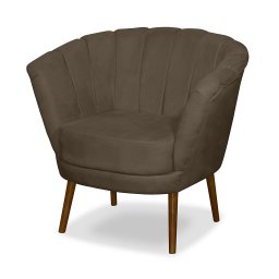 Kit 02 Poltrona Pétala Flor Decorativa Suede  Marrom - 3