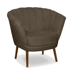 Kit 02 Poltrona Pétala Flor Decorativa Suede  Marrom - 4